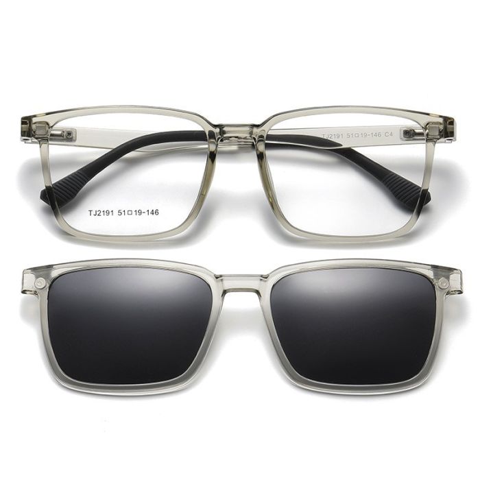 C4 Trans green+polarized grey clip