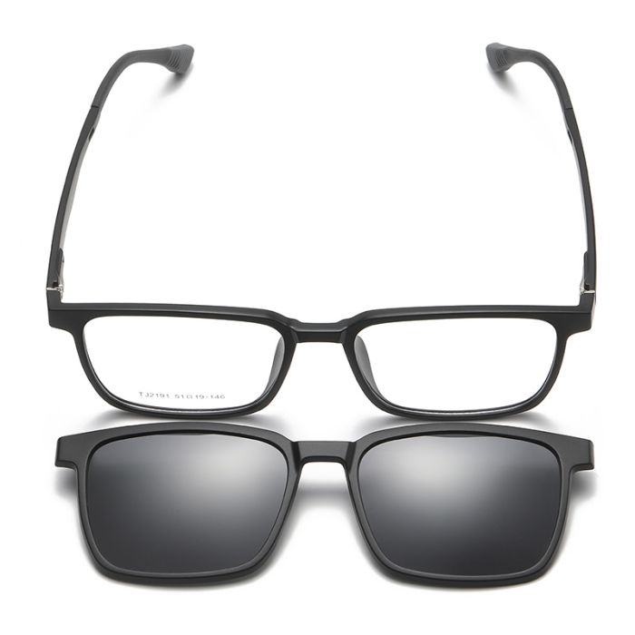 C2 Matte black frame+polarized grey clip