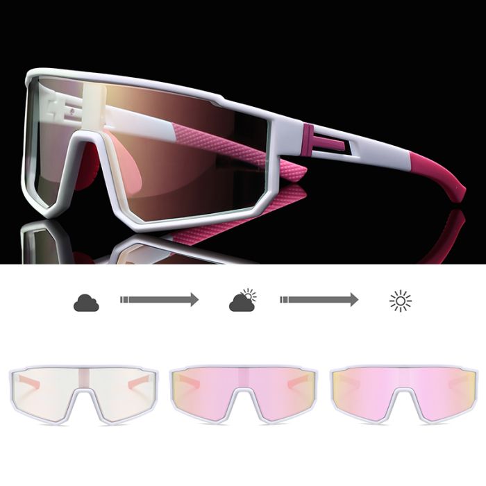 C16 White pink frame/pink photochromic lenses