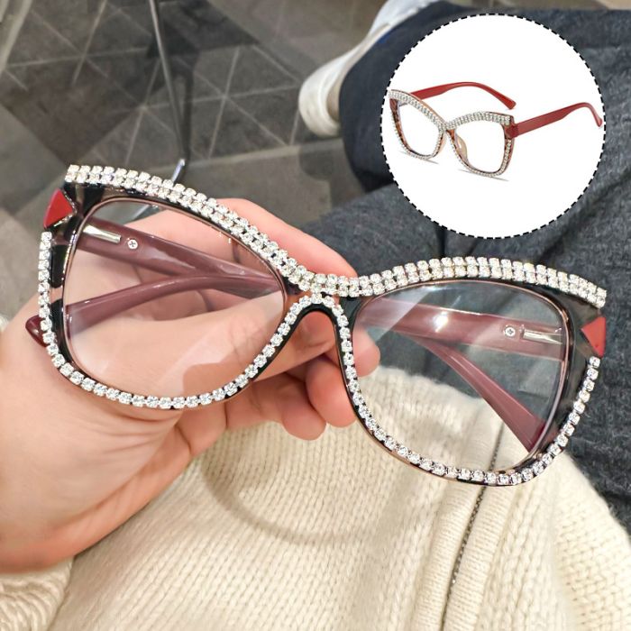 C1 Demi frame+red temples(diamond)