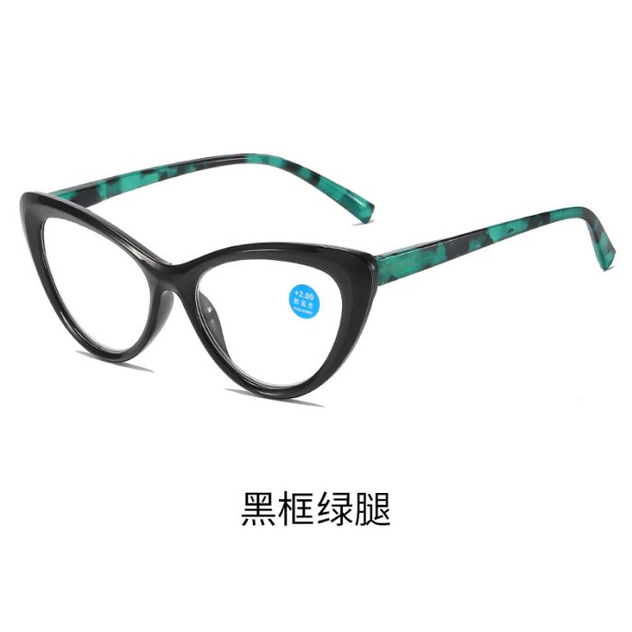 C2 Black frame+green temples