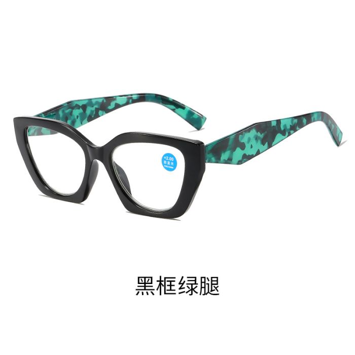 C3 Black frame+green temples