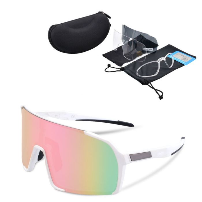C4 White frame/real pink lenses(Set as photo)